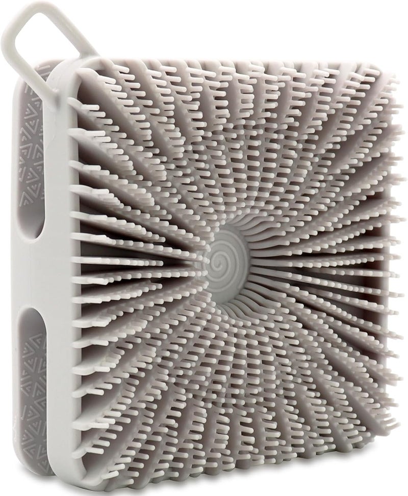 HAYSNA Silicone Body Scrubber, Loofah Double-Sided Body Brush, Shower Scrubber and Scalp Massager Shampoo Brush for Sensitive Kids Women Men All Kinds of Skin (Cool Gray) - Image 1